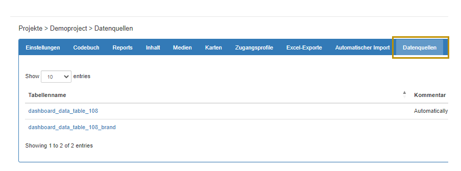 DataLion-Datenquellen, die über die REST-API automatisch aktualisiert werden
